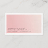 Einfaches elegantes Design Trendy Blush Pink Luxus Visitenkarte (Rückseite)