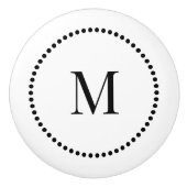 Einfaches elegantes Dot-Border-Single, erstes Mono Keramikknauf (Vorderseite)