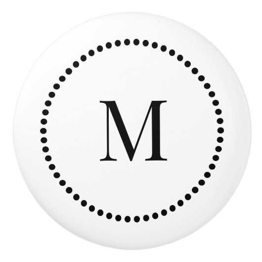 Einfaches elegantes Dot-Border-Single, erstes Mono Keramikknauf (Vorderseite)