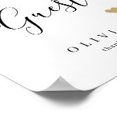 Einfaches elegantes Drehbuch-Gästebuchzeichen Poster (Ecke)