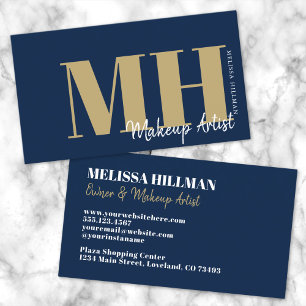 Einfaches Elegantes Dunkelblau Professionelles Mon Visitenkarte