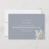 Einfaches elegantes Dusty Blue Gold Foliage Via We RSVP Karte (Vorderseite)