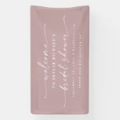 Einfaches elegantes Dusty Mauve Brautparty Willkom Banner (Vertikal)
