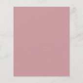 Einfaches, elegantes Dusty Rose Wedding Menu (Rückseite)