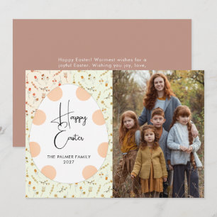 Einfaches Elegantes Ei Frohe Ostern Familienfoto Feiertagskarte