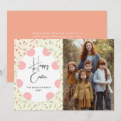 Einfaches Elegantes Ei Frohe Ostern Familienfoto Feiertagskarte (Vorne/Hinten)