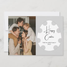 Einfaches Elegantes Ei Frohe Ostern Familienfoto