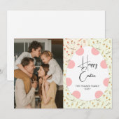 Einfaches Elegantes Ei Frohe Ostern Familienfoto Feiertagskarte (Vorne/Hinten)