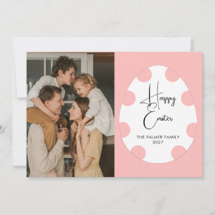Einfaches Elegantes Ei Frohe Ostern Familienfoto Feiertagskarte