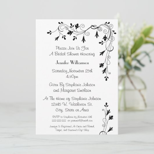 Einfaches elegantes einladung (Stehend Vorderseite)