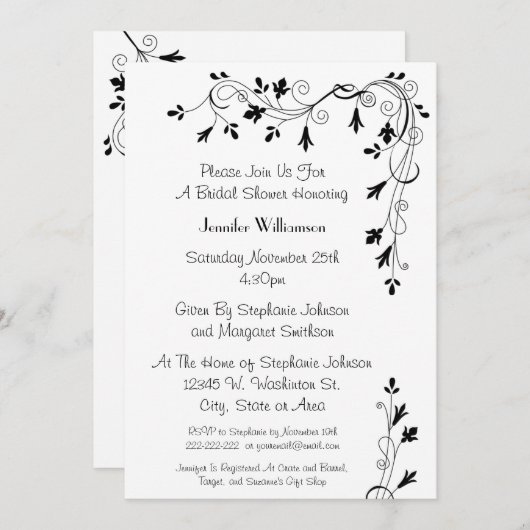 Einfaches elegantes einladung (Vorne/Hinten)