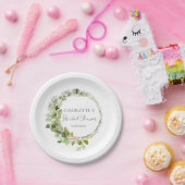 Einfaches, elegantes Eukalyptus Wedding Brautparty Pappteller (Party)