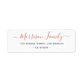 einfaches, elegantes Familienadressen-Label (Vorne)