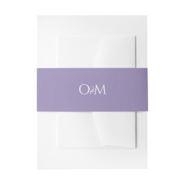 Einfaches Elegantes Flieder Monogramm Hochzeit Einladungsbanderole