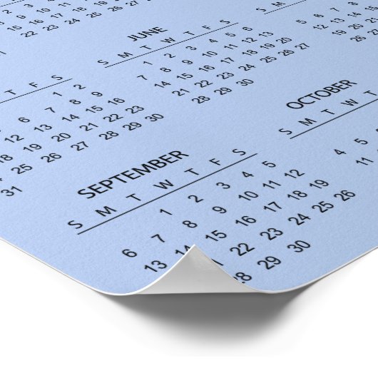 Einfaches Elegantes Florales Botanisches Kalender  Poster (Ecke)