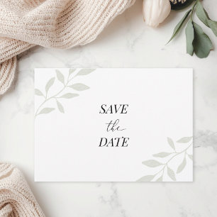 Einfaches elegantes Foliage-Foto Save the Date