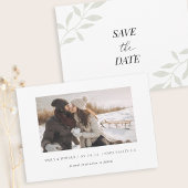 Einfaches elegantes Foliage-Foto Save the Date