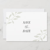 Einfaches elegantes Foliage-Foto Save the Date (Vorderseite)