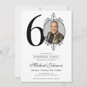 Einfaches elegantes Foto 60. Geburtstagsüberraschu Einladung (Vorderseite)