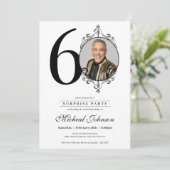 Einfaches elegantes Foto 60. Geburtstagsüberraschu Einladung (Stehend Vorderseite)