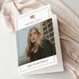 Einfaches Elegantes Foto Abschluss Dankeskarte