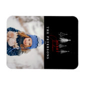 Einfaches Elegantes Foto an der Weihnachtsfeier Magnet (Horizontal)