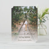 Einfaches elegantes Foto Ankündigung Datum freihal (Stehend Vorderseite)