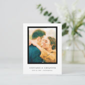 Einfaches elegantes Foto Ankündigung Datum freihal Postkarte (Stehend Vorderseite)