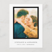 Einfaches elegantes Foto Ankündigung Datum freihal Postkarte (Vorderseite)