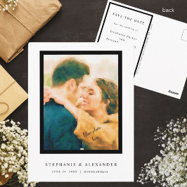 Einfaches elegantes Foto Ankündigung Datum freihal Postkarte