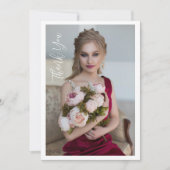 Einfaches elegantes Foto Bat Mitzvah Geburtstag Dankeskarte (Vorderseite)