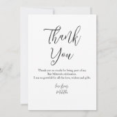 Einfaches elegantes Foto Bat Mitzvah Geburtstag Dankeskarte (Rückseite)