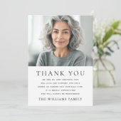 Einfaches elegantes Foto-Begräbnis Beileid Dankeskarte (Stehend Vorderseite)