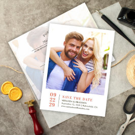 Einfaches elegantes Foto beim Hochfahren der Datum Ankündigungspostkarte