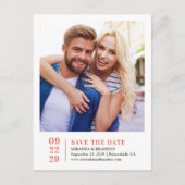 Einfaches elegantes Foto beim Hochfahren der Datum Ankündigungspostkarte (Vorderseite)