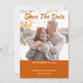 Einfaches elegantes Foto beim Hochfahren der Datum Save The Date (Vorderseite)