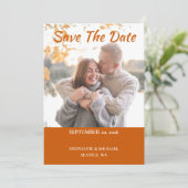 Einfaches elegantes Foto beim Hochfahren der Datum Save The Date (Stehend Vorderseite)