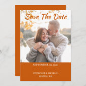 Einfaches elegantes Foto beim Hochfahren der Datum Save The Date (Vorne/Hinten)