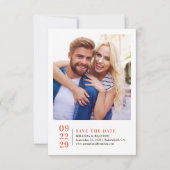 Einfaches elegantes Foto beim Hochfahren der Datum Save The Date (Vorderseite)