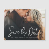 Einfaches elegantes Foto Custom Wedding Save the D Magneteinladung (Vorderseite)