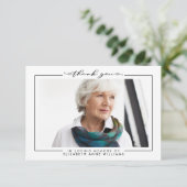 Einfaches elegantes Foto Dankeskarte (Stehend Vorderseite)