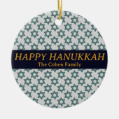 Einfaches elegantes Foto der Hanukkah-Familie Keramik Ornament (Vorne)