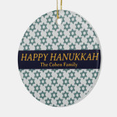 Einfaches elegantes Foto der Hanukkah-Familie Keramik Ornament (Links)