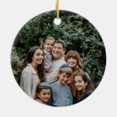 Einfaches elegantes Foto der Hanukkah-Familie Keramik Ornament (Hinten)