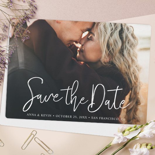 Einfaches, elegantes Foto für benutzerdefinierte S Save The Date