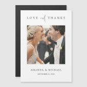 Einfaches elegantes Foto Hochzeit Danke Magnet (Vorne/Hinten)