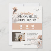 Einfaches elegantes Foto Hochzeit Einladung (Vorderseite)