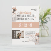 Einfaches elegantes Foto Hochzeit Einladung (Stehend Vorderseite)