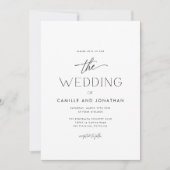 Einfaches elegantes Foto Hochzeit Einladung (Vorderseite)