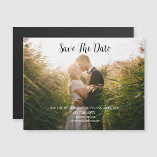 Einfaches Elegantes Foto Hochzeit Moderner Whimsy Magnetkarte